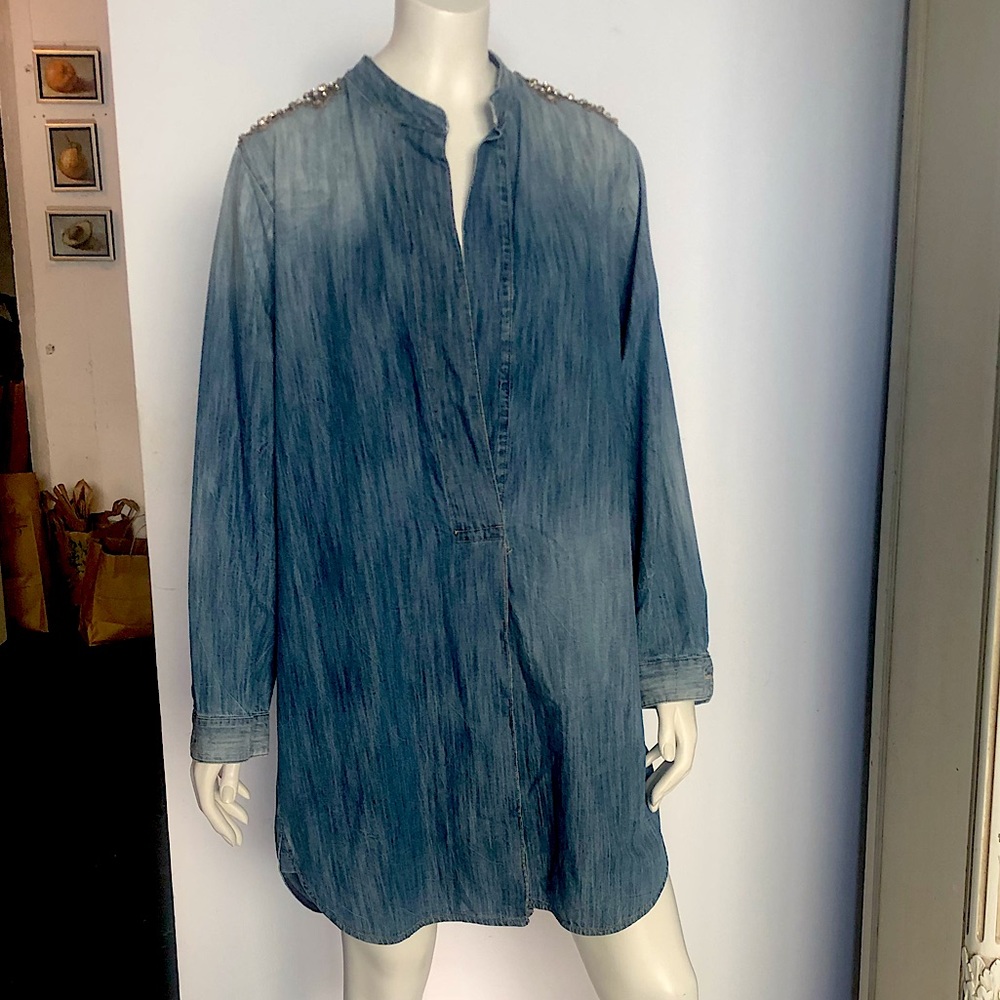 AMEN Italy Denim Popover Tunic/Mini Size Italian 48 American 12